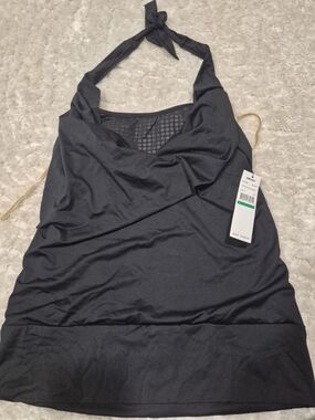 Black Halter Tankini Top